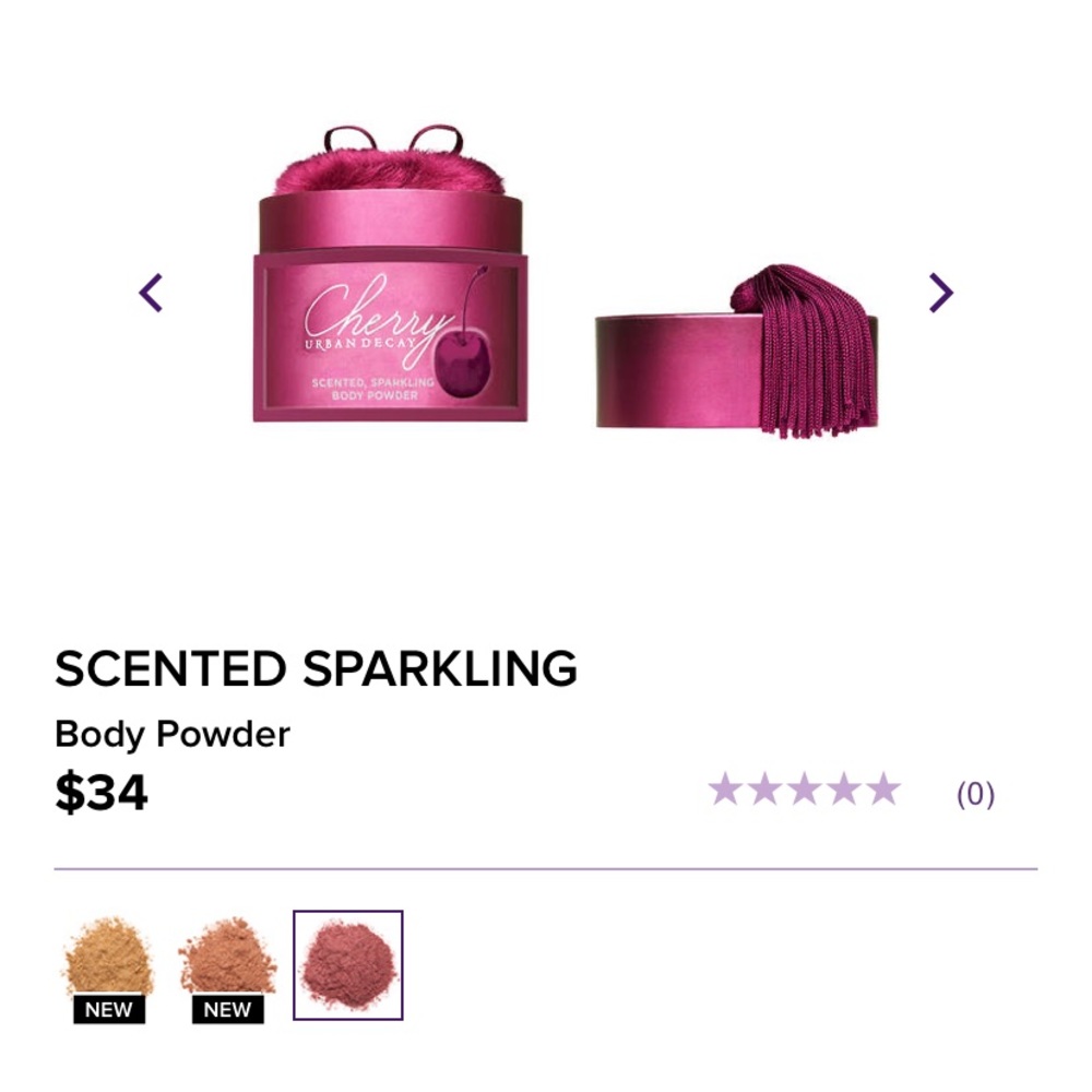 Urban decay cherry shimmering body powder
